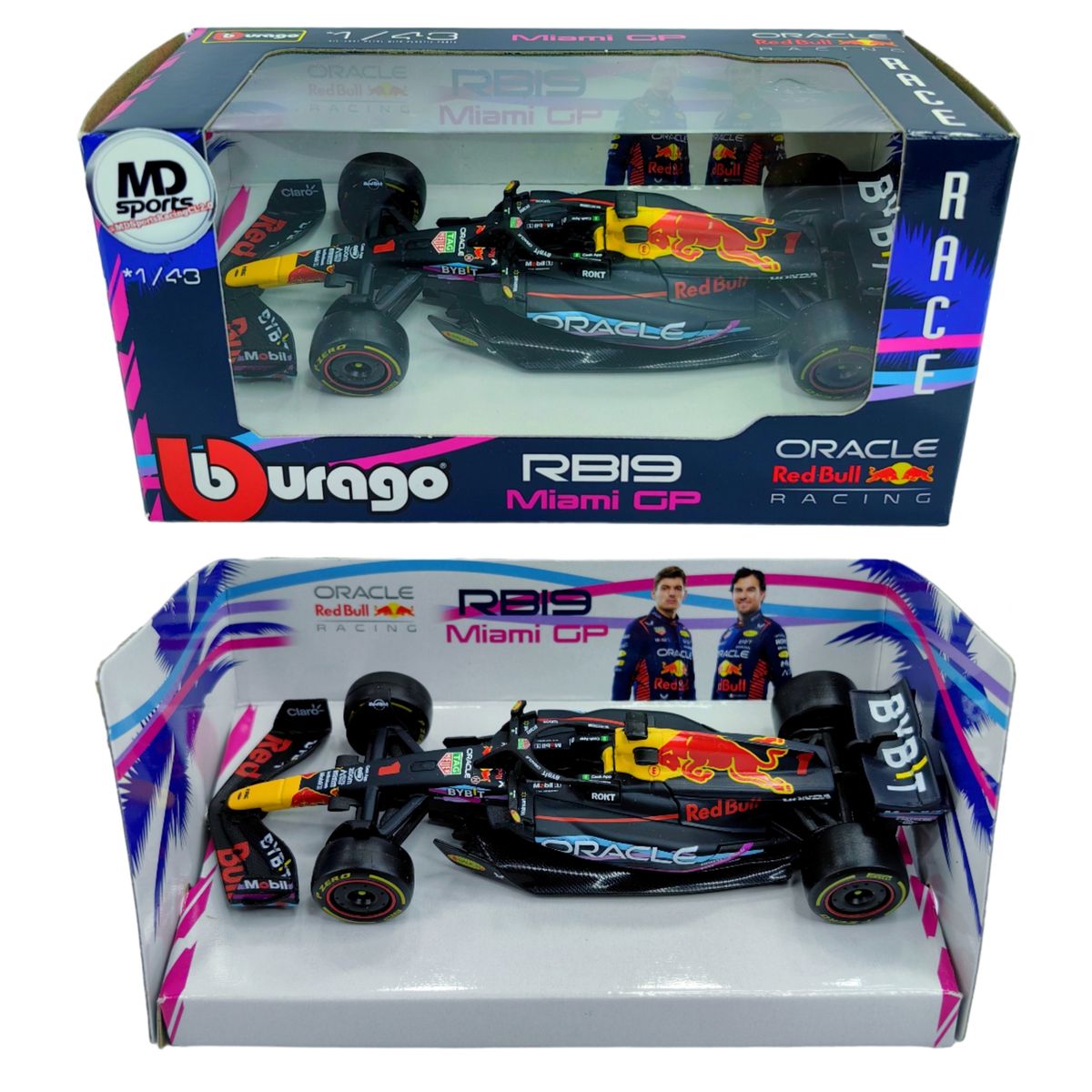 BBURAGO - Auto F1 RedBull RB19 GP Miami 2023 Verstappen Caja Norm 1:43