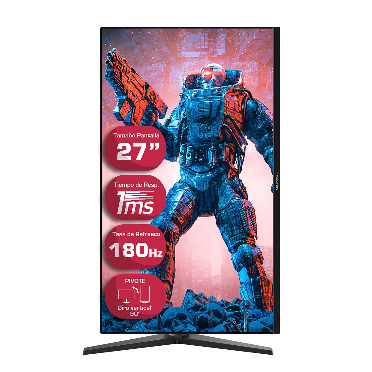 MASTER G - Monitor Gamer 27" Full HD Pivoteable 180Hz 1Ms
