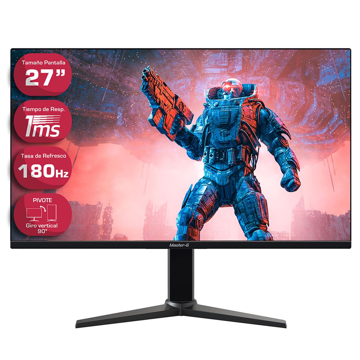 MASTER G - Monitor Gamer 27" Full HD Pivoteable 180Hz 1Ms