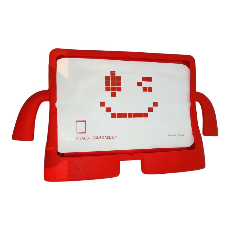 GENERICO - Funda Universal De Silicona Para Tablet 9.7 pulgada Rojo