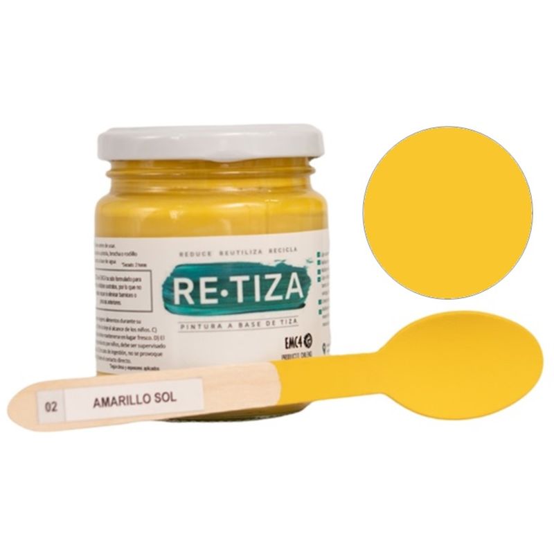 RETIZA - Pintura Tizada/Vintage AMARILLO SOL  250 GRS al agua decorativa