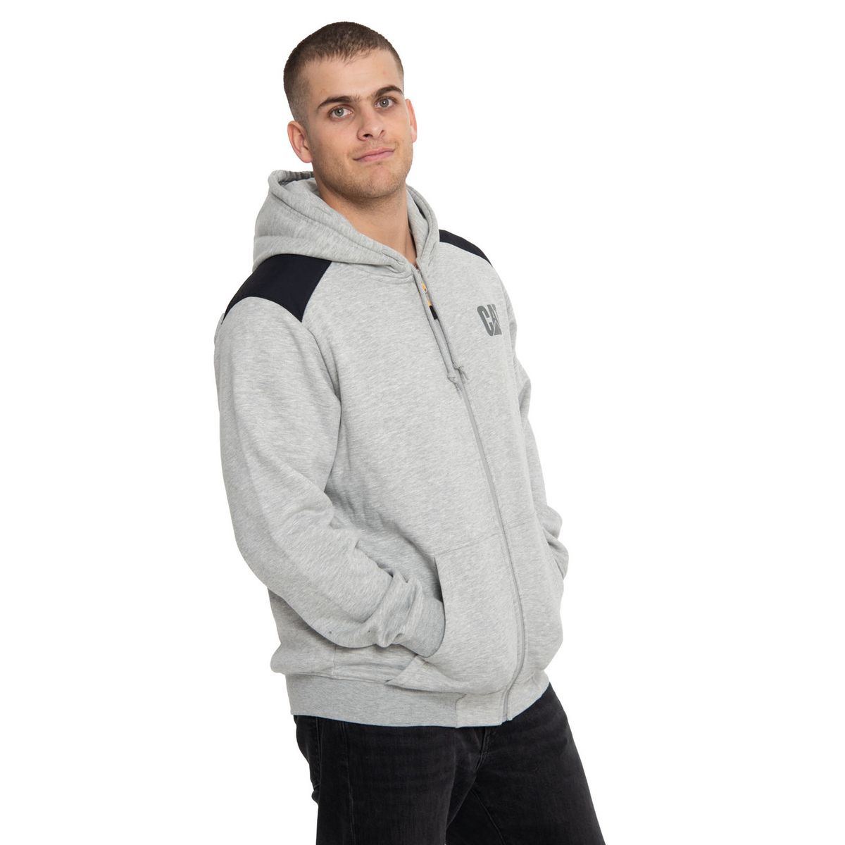 CAT - Polerón Hombre Essential Fz Hooded Sweatshirt Gris CAT