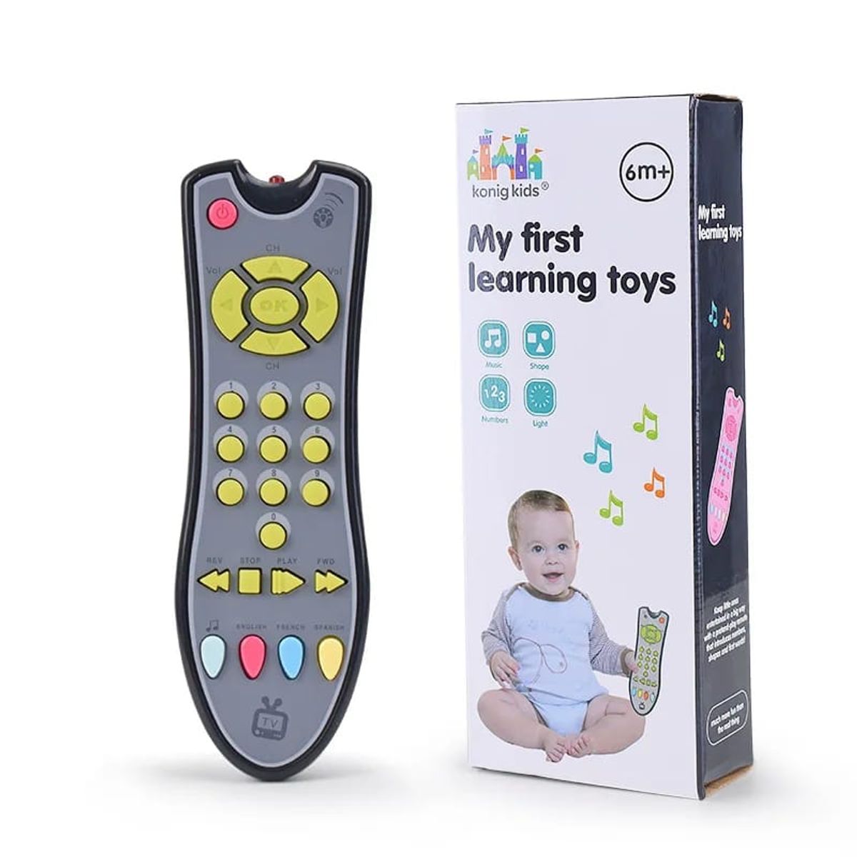 GENERICO - CONTROL REMOTO MUSICAL PARA BEBES NEGRO