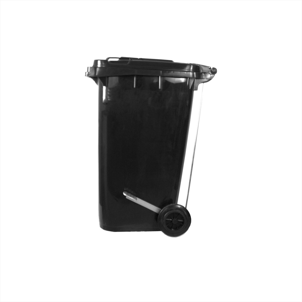 QRUBBER - Basurero Contenedor Basura 240 lts. gris con pedal Qrubber