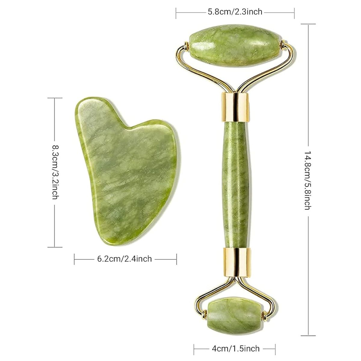 GENERICO - Set de Rodillo de Jade y Gua Sha