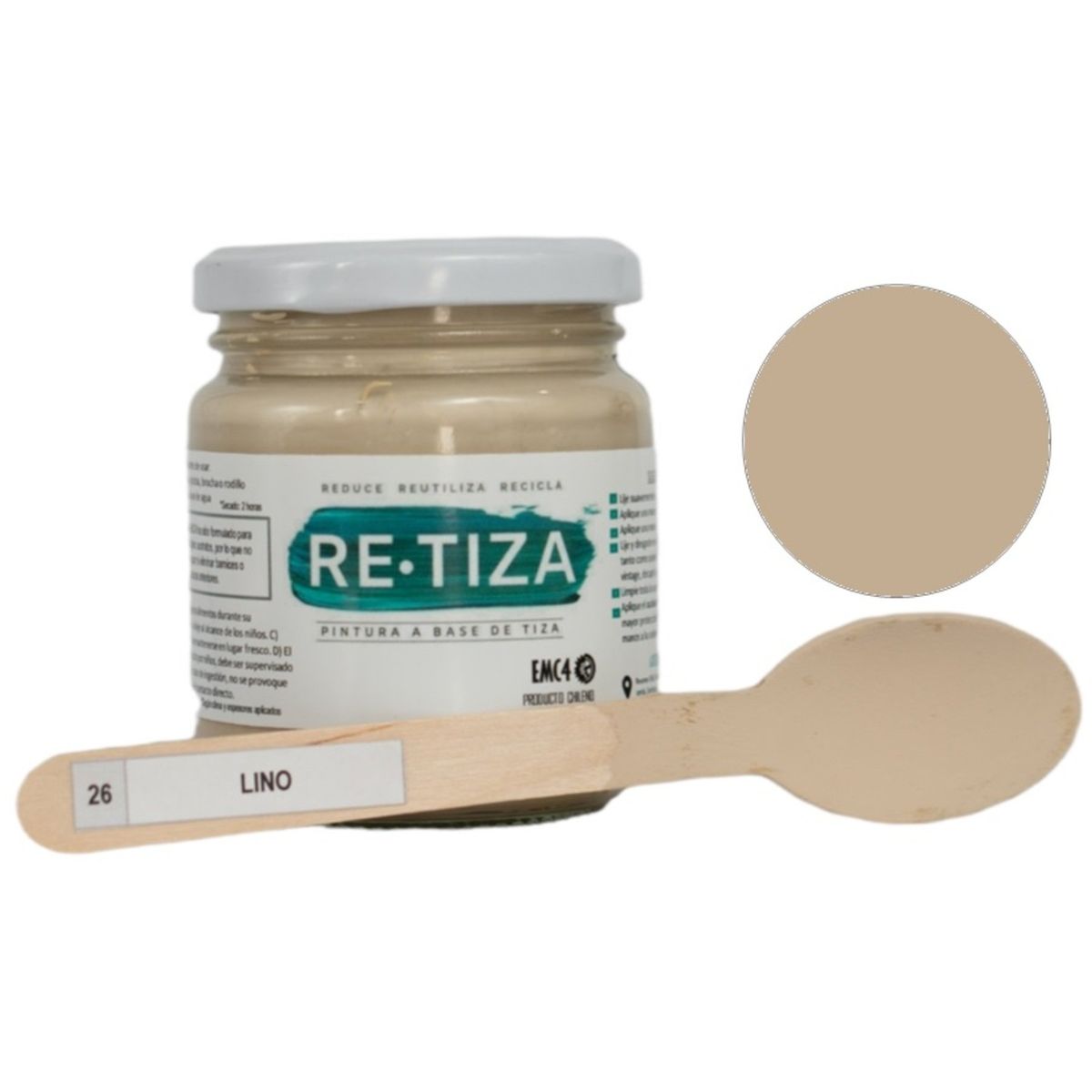 RETIZA - Pintura Tizada/Vintage BLANCO LINO  250 GRS.  al agua mate