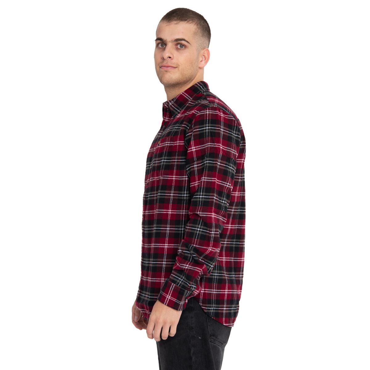 CAT - Camisa Manga Larga Hombre Foundation Flannel Rojo CAT
