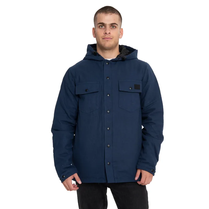 CAT - Chaqueta Hombre Flannel Snap Front Hooded Azul CAT