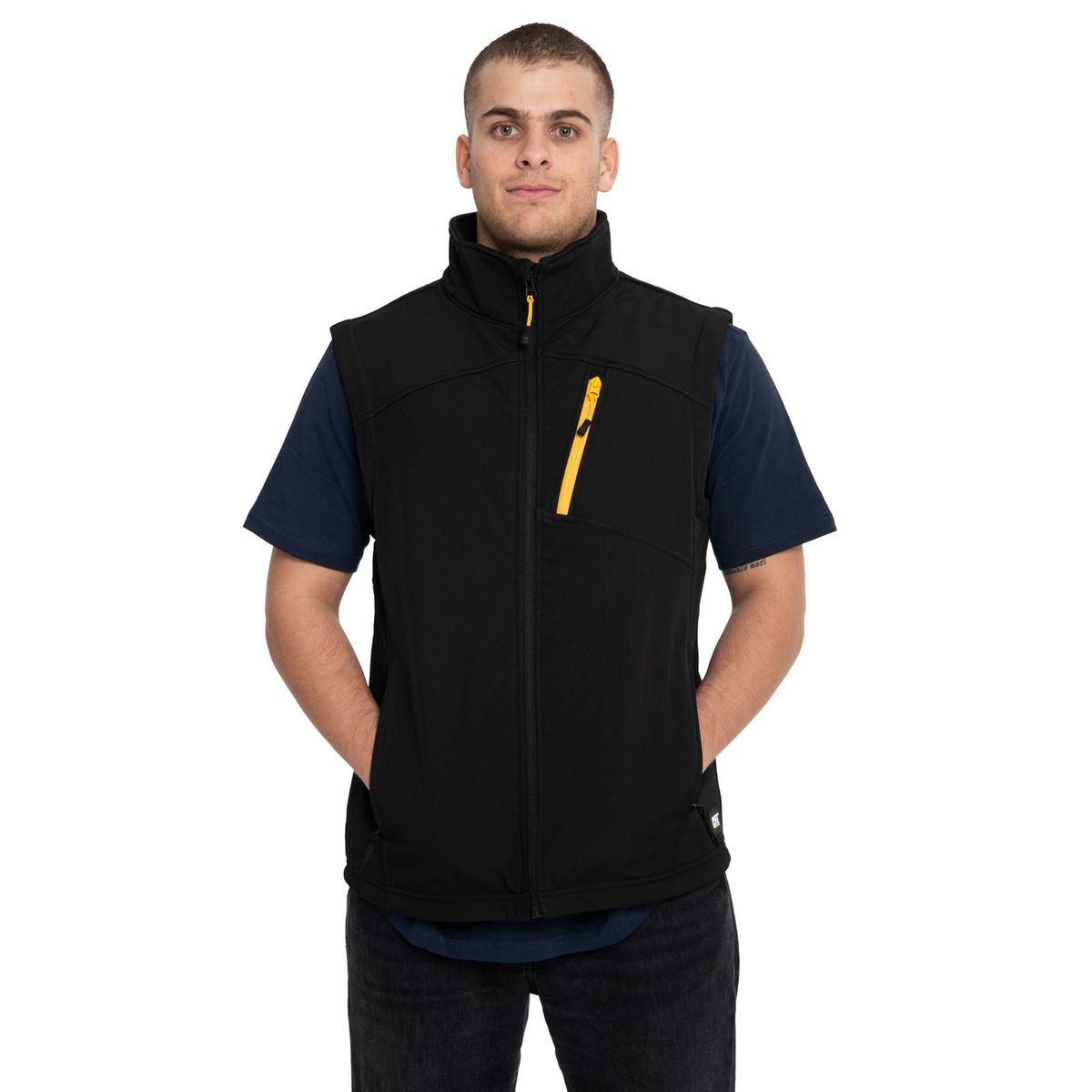 CAT - Chaqueta Sin Manga Hombre Essential Softshell Negro CAT