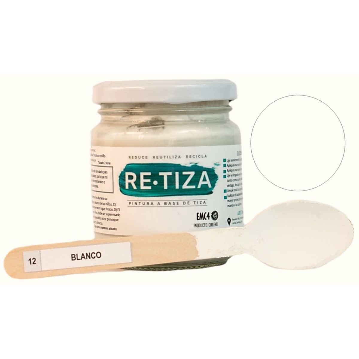RETIZA - PINTURA TIZADA/VINTAGE BLANCO INVIERNO-NIEVE 250 GRS.  base agua mate