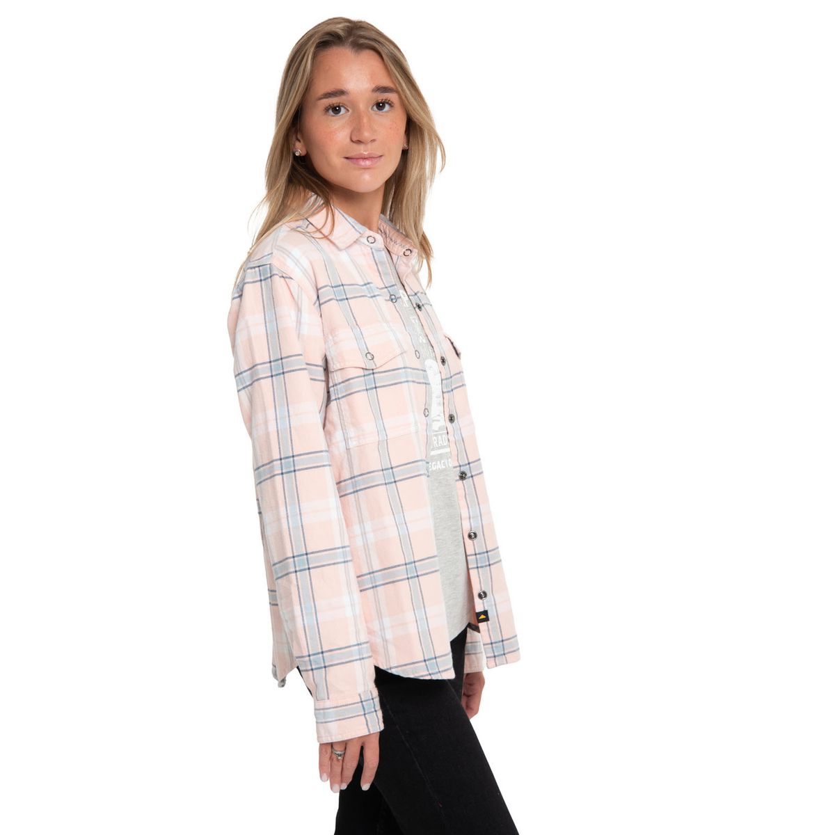CAT - Blusa Manga Larga Mujer Flannel Rojo CAT