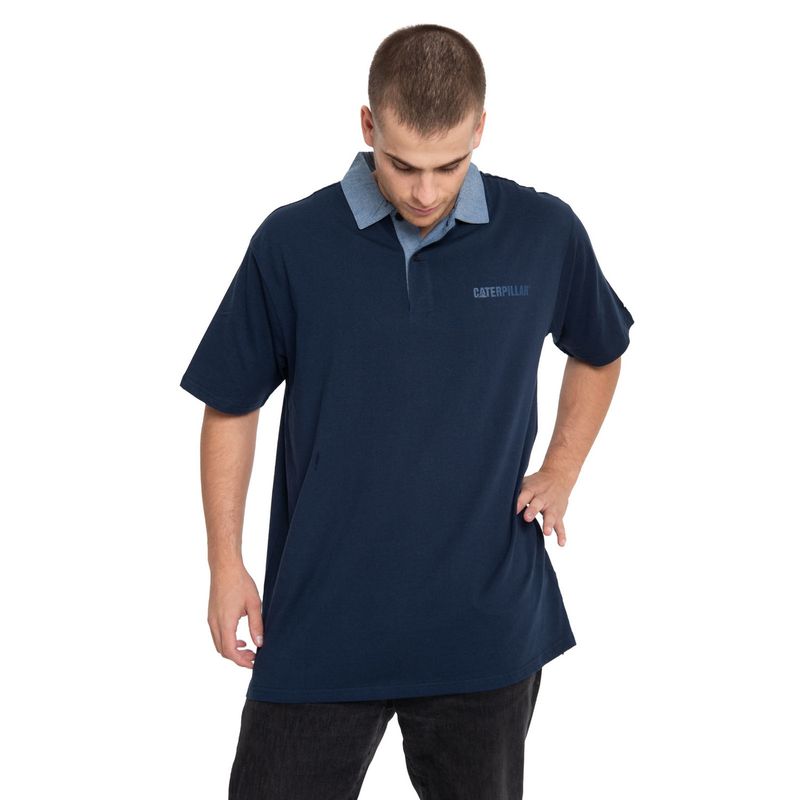 CAT - Polera Polo Hombre Light Rugby Azul CAT