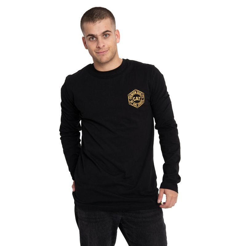 CAT - Polera Manga Corta Hombre Number One Choice Negro CAT