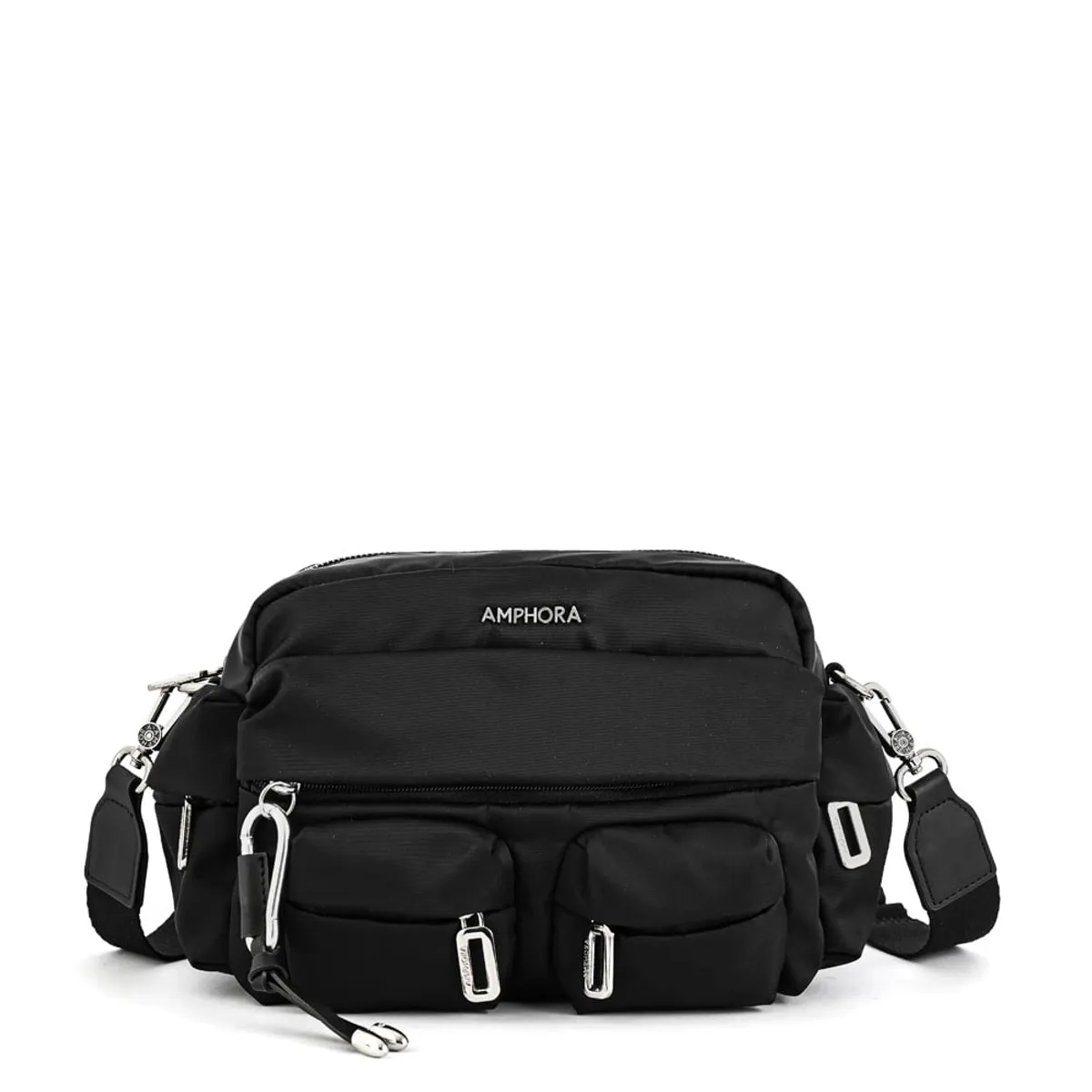 AMPHORA - Cartera bandolera berta mediana negro
