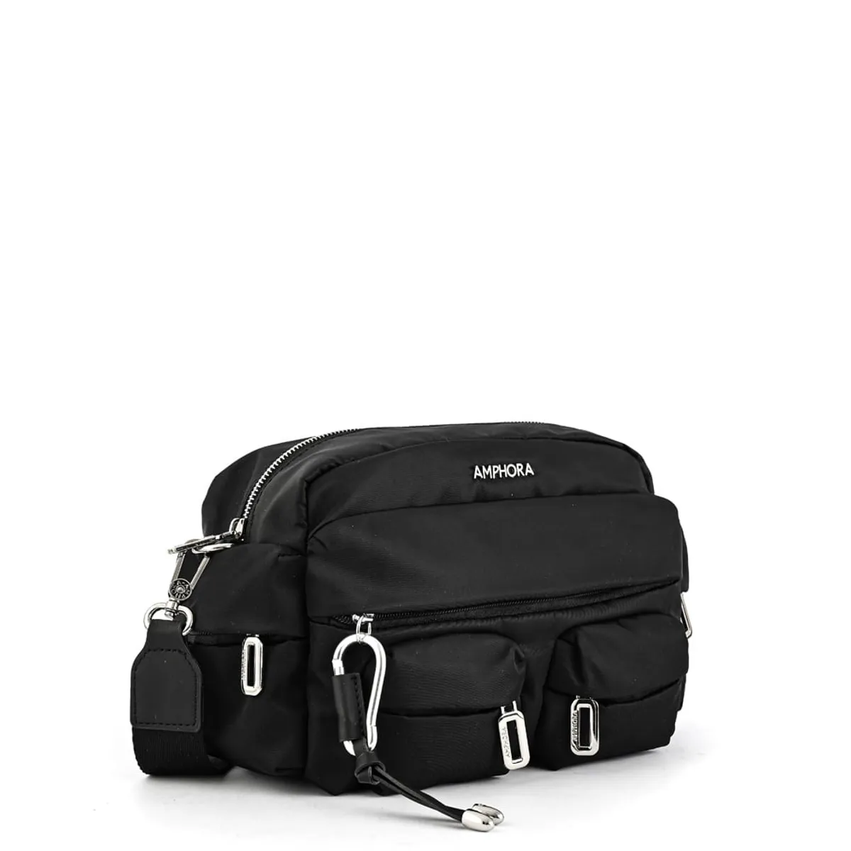 AMPHORA - Cartera bandolera berta mediana negro