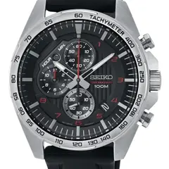 SEIKO - Reloj Cronografo Esfera Negra Cuarzo Hombre Ssb325p1