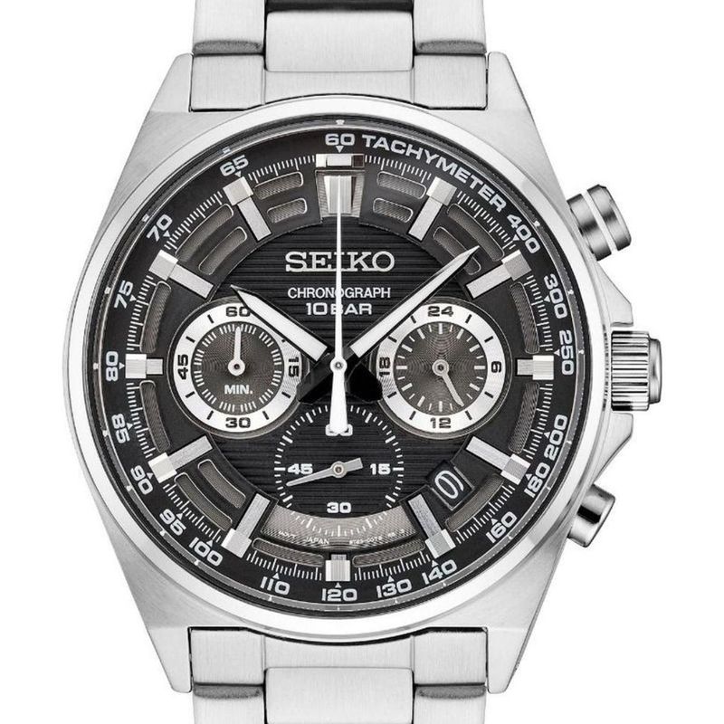 SEIKO - Reloj Seiko Core Cronografo Acero Negro Cuarzo Ssb397p1