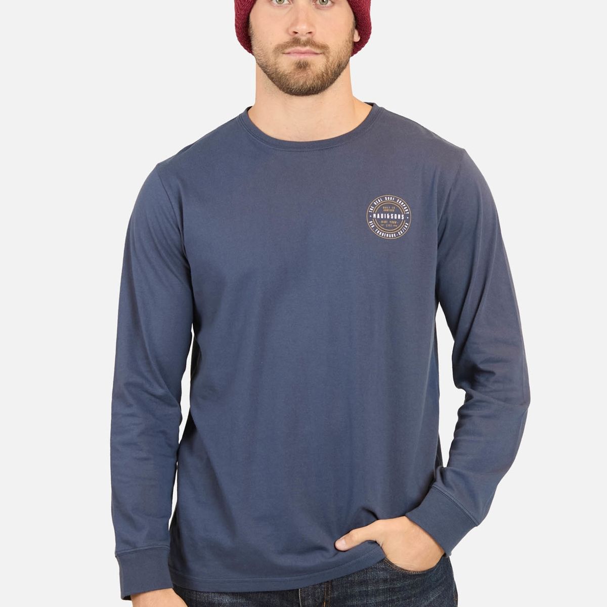 MAUI AND SONS - Polera Polamis Azul Marino Hombre Maui And Sons