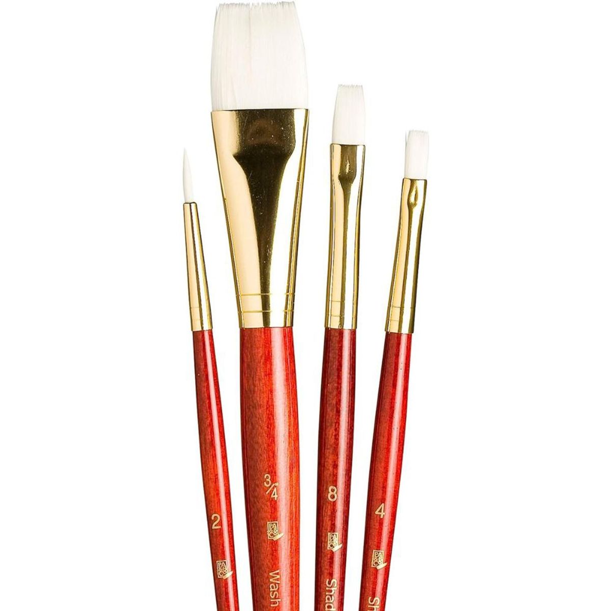 PRINCETON - Set 4 Pinceles Princeton Mango Corto Pelo Taklon Blanco