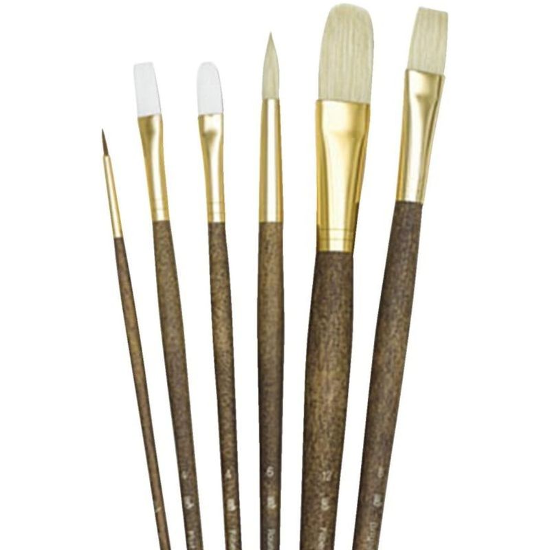PRINCETON - Set 6 Pinceles Princeton Mango Largo Pelo Sintético Natural