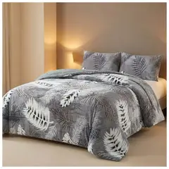 GENERICO - Cobertor Chiporro Invierno 1.5 Plazas - Gris Ramas 179