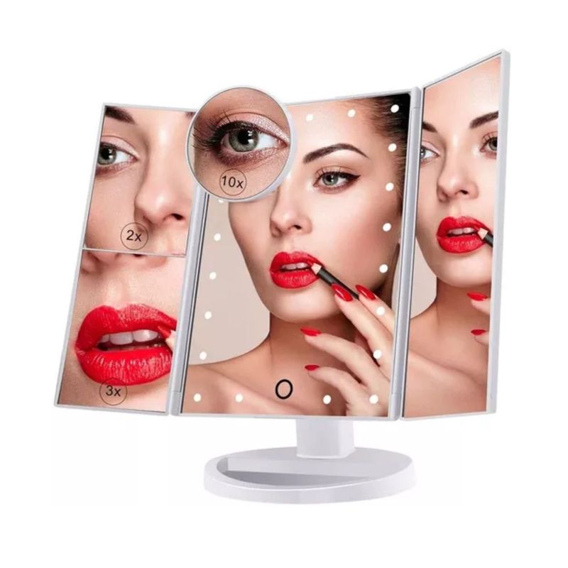 IMPORTCLICK - Espejo Maquillaje 22 Luces LED Aumento Giratorio IMPORTCLICK