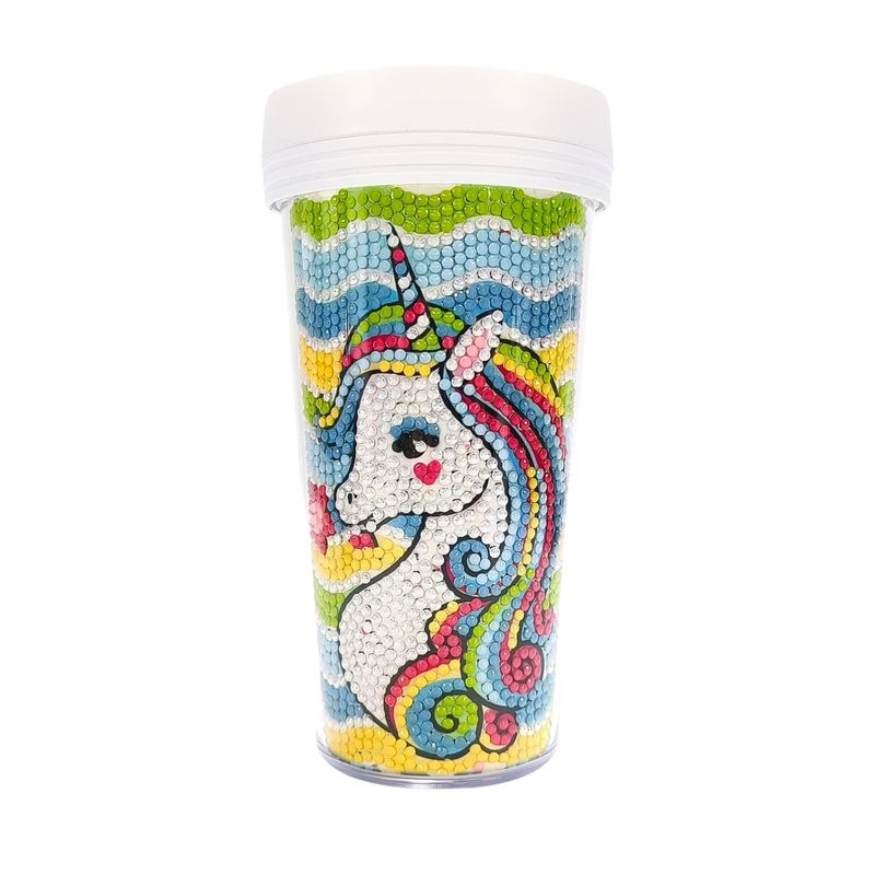 GENERICO - Vaso Pintura con Diamantes - Unicornio