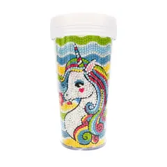 GENERICO - Vaso Pintura con Diamantes - Unicornio