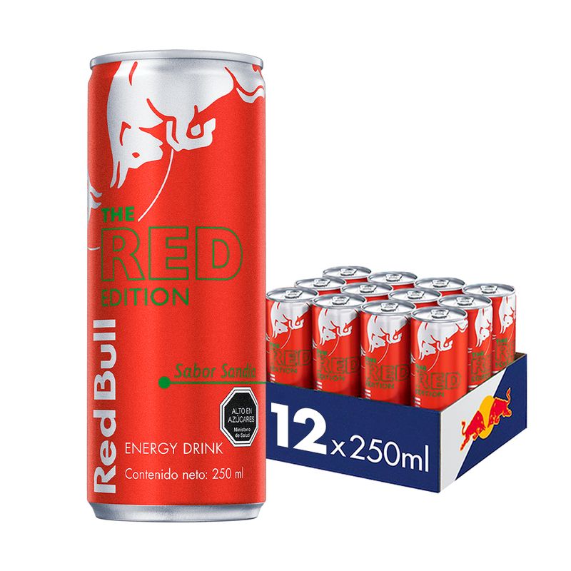 RED BULL - Red Bull Bebida Energética Pack 12 Latas Sandía 250Ml