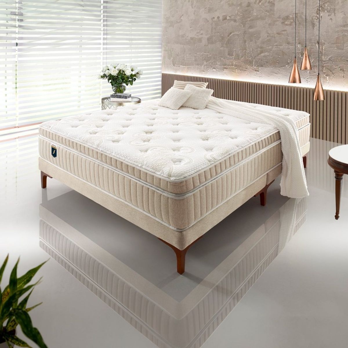 RE DECORA - Cama Europea Super King Magnific 203 x 193 cm