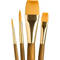 PRINCETON - Set 4 Pinceles Mango Corto Pelo Sintético
