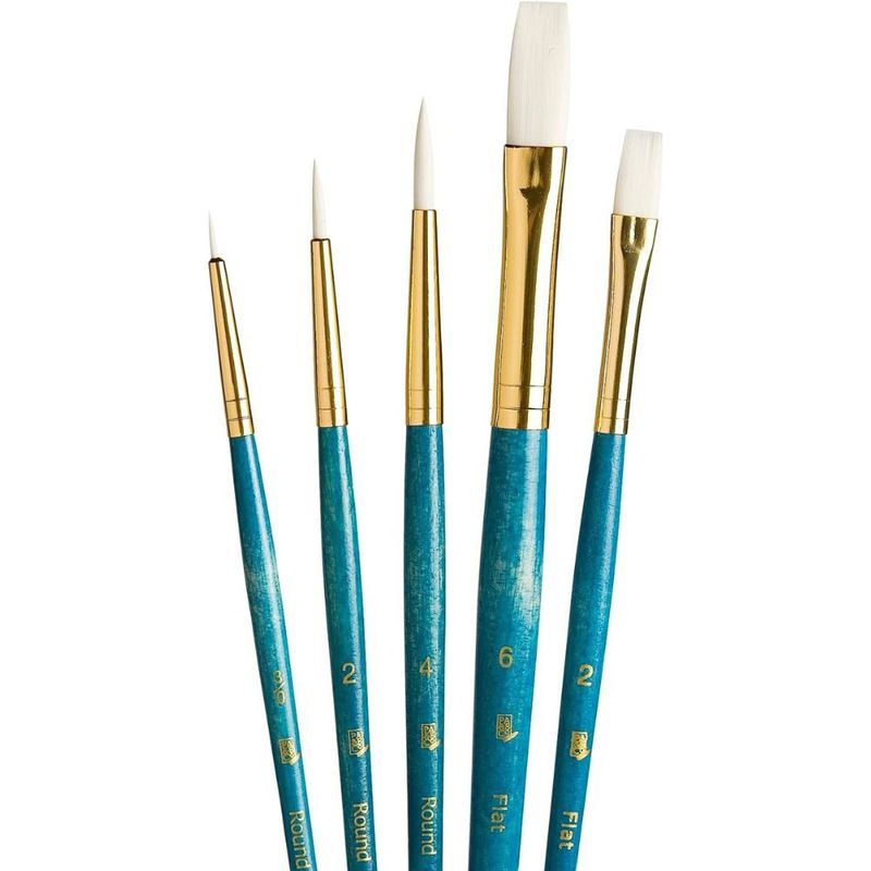 PRINCETON - Set 5 Pinceles Princeton Mango Corto Pelo Taklon Blanco
