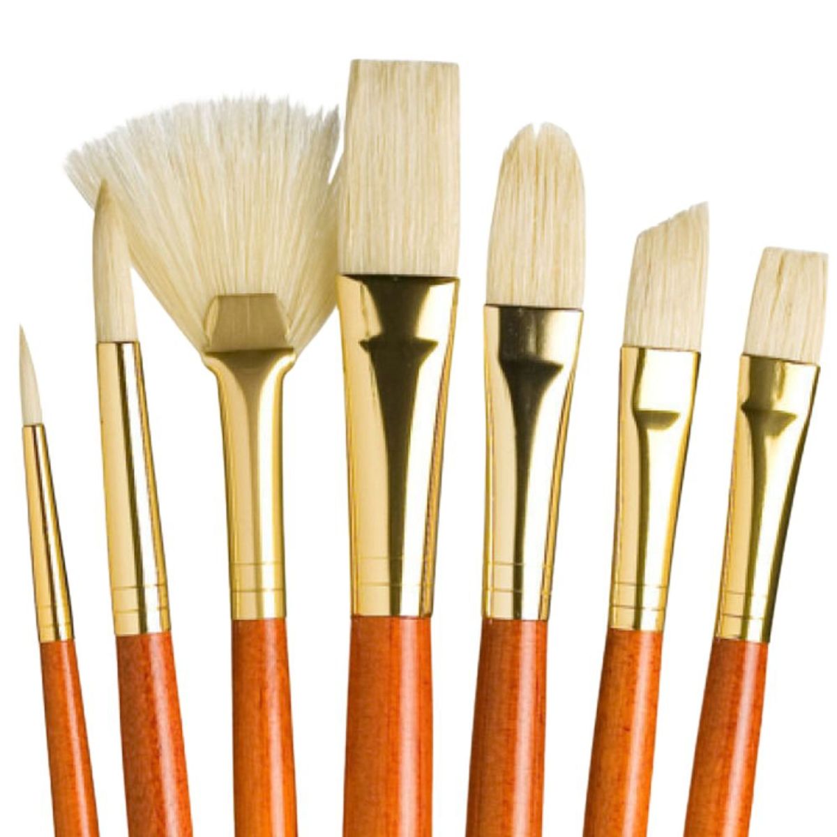 PRINCETON - Set 7 Pinceles Princeton Mango Largo Pelo Natural Cerda