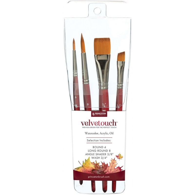 PRINCETON - Set 4 Pincel Técnica Mixta Velvetouch Princeton Sintético