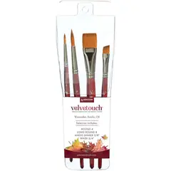 PRINCETON - Set 4 Pincel Técnica Mixta Velvetouch Sintético