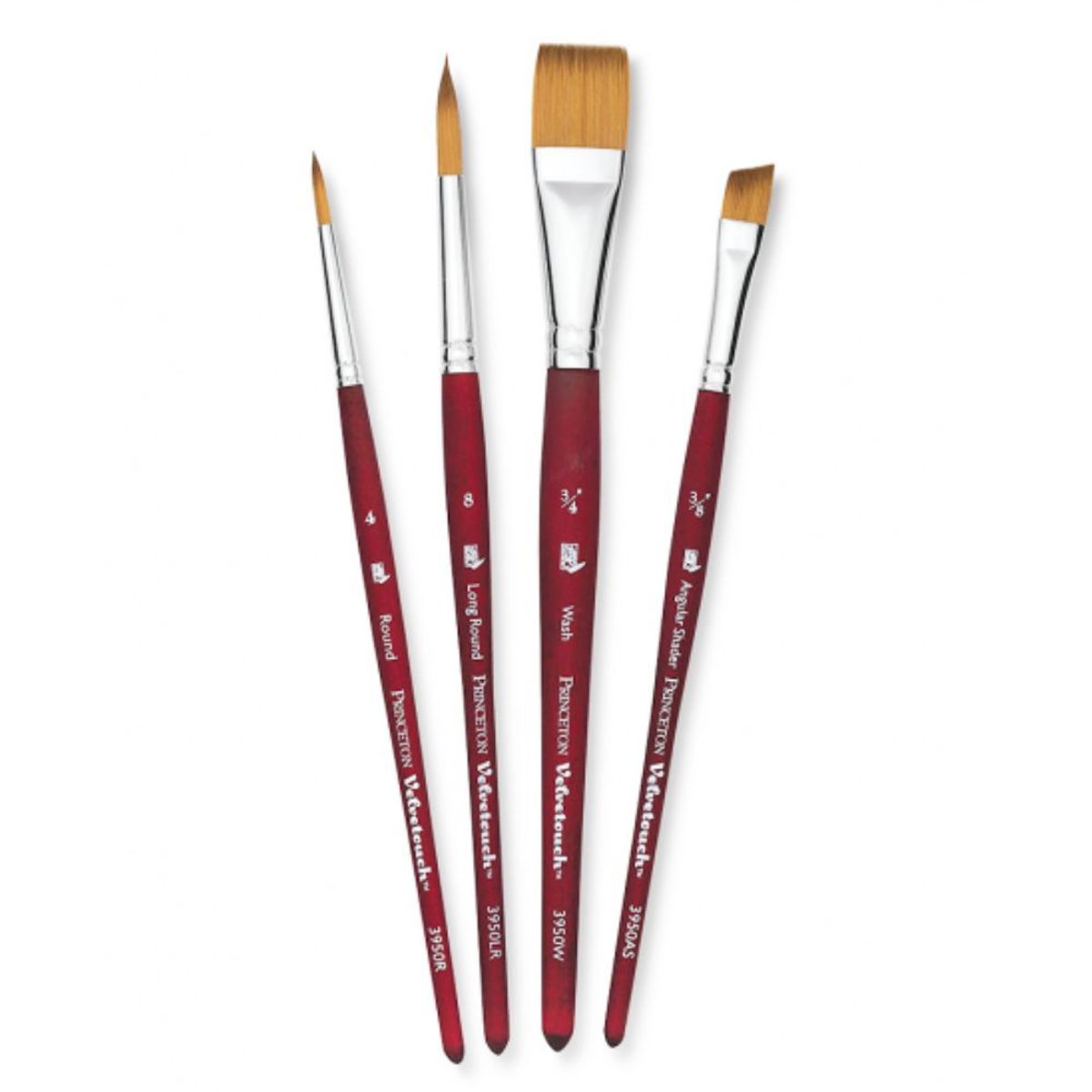 PRINCETON - Set 4 Pincel Técnica Mixta Velvetouch Princeton Sintético