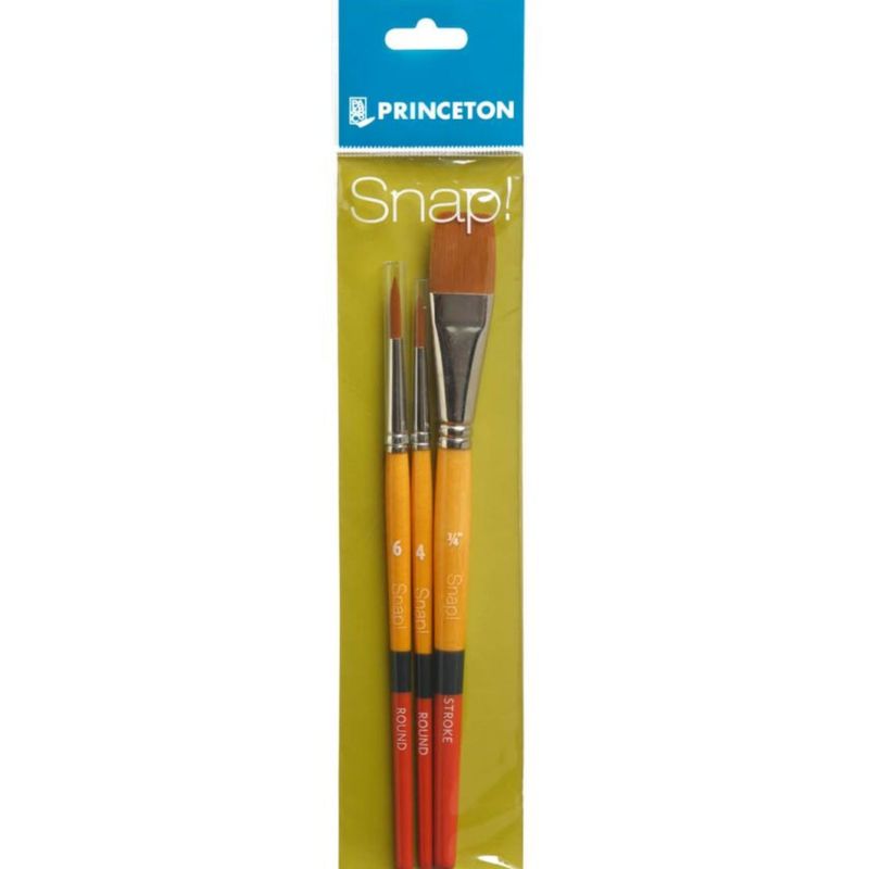 PRINCETON - Set 3 Pinceles Princeton Mango Corto Pelo Dorado
