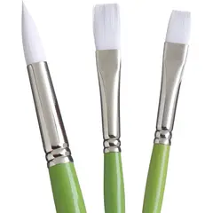 PRINCETON - Set 3 Pinceles Snap Mango Largo Sintético Blanco