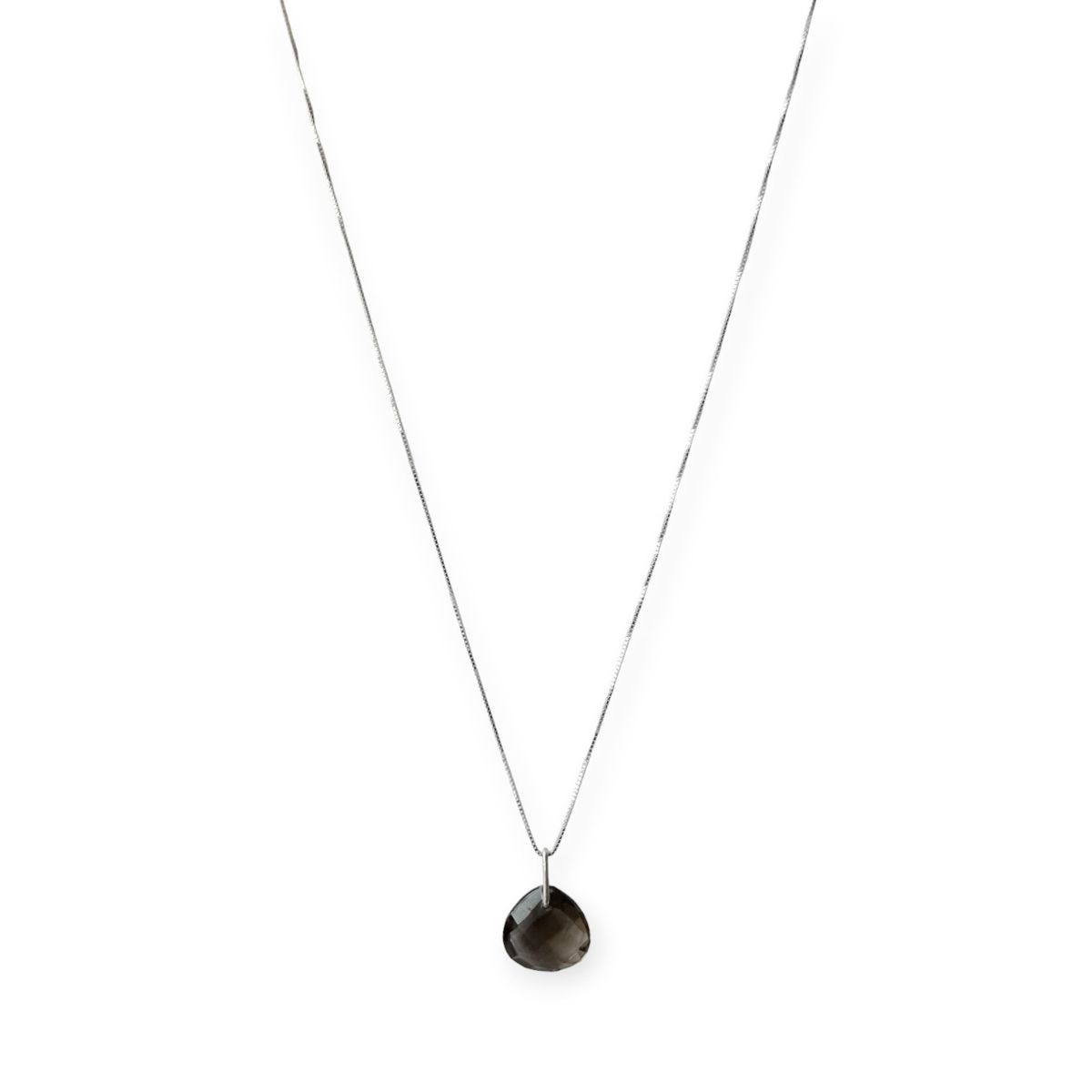 COGGIOLA - Collar Gota Topacio Fumé Facetado Plata Fina 925