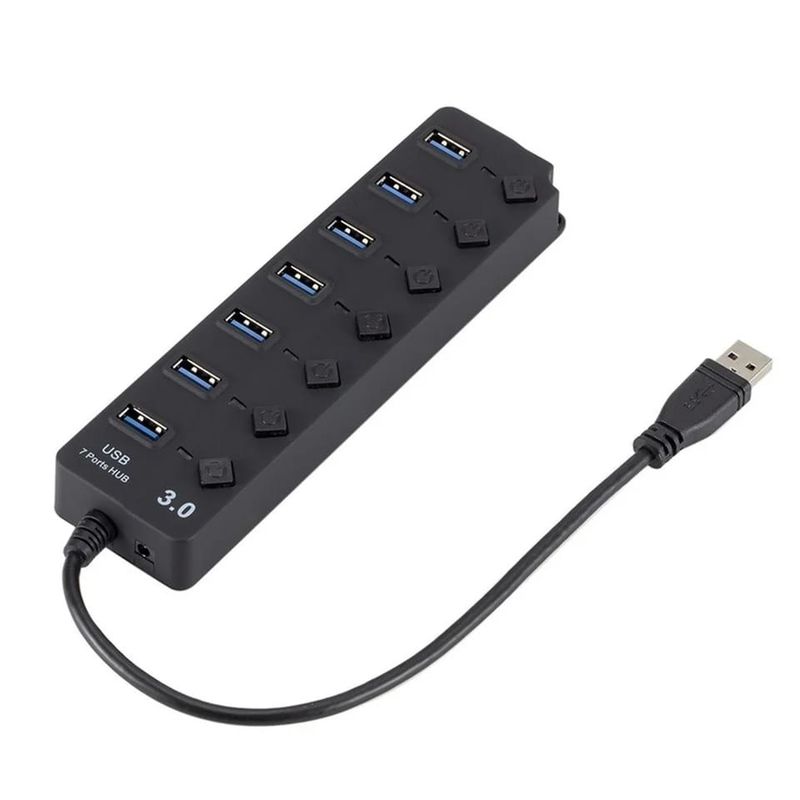GENERICO - ADAPTADOR HUB MULTIPUERTOS USB 7 PUERTOS 3.0