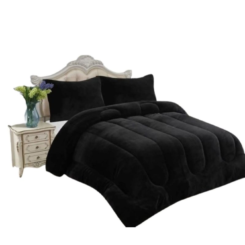 GENERICO - Cobertor De invierno  Con Chiporro Y Plush Color Negro  TF