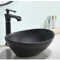 Lavamanos 41x34 Cm Negro Para Sobre Poner