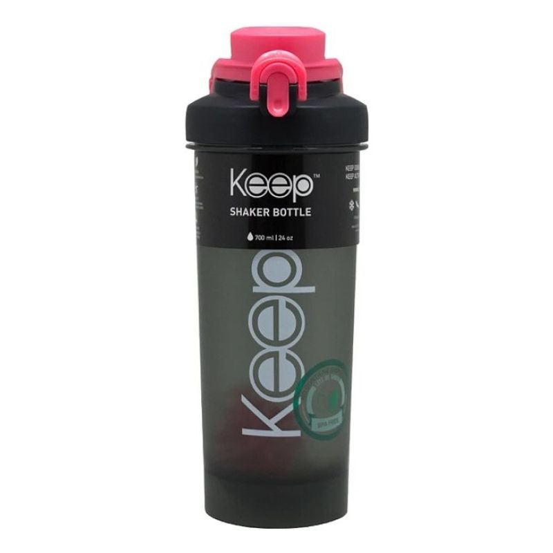 GENERICO - Botella Sport Shaker 700ml Keep Outdoor Gym Con Revolvedor Rosa