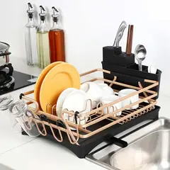 MP - Secador De Platos Platera Moderna De Aluminio Escurridor Inoxidable