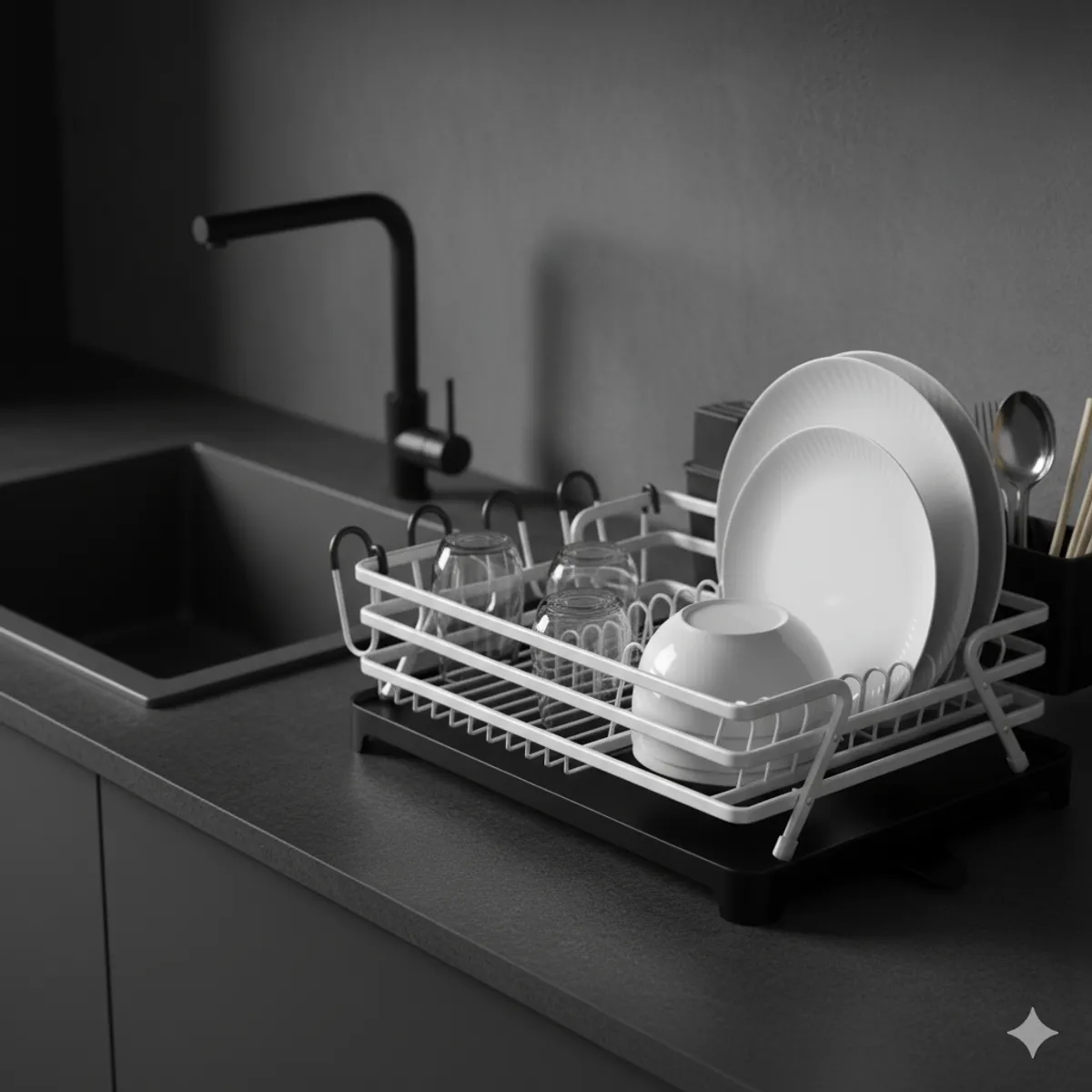 MP - Secador De Platos Platera Moderna De Aluminio Escurridor Inoxidable