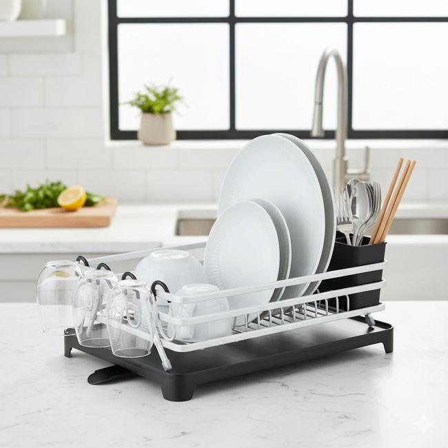 MP - Secador De Platos Platera Moderna De Aluminio Escurridor Inoxidable