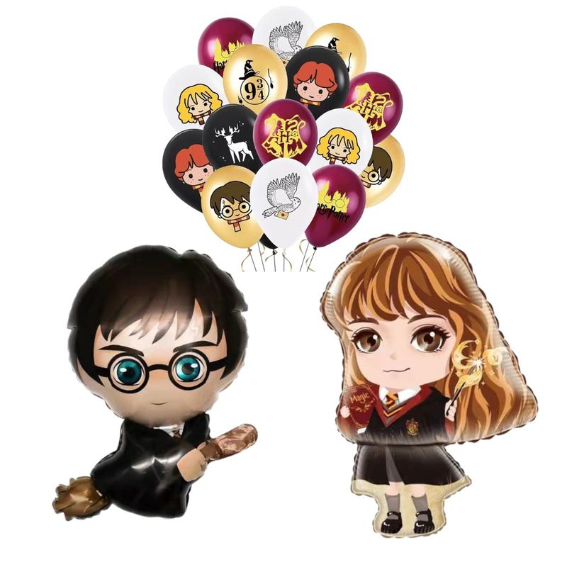 GENERICO - Set de Globos foil + látex Harry Potter  para cumpleaños