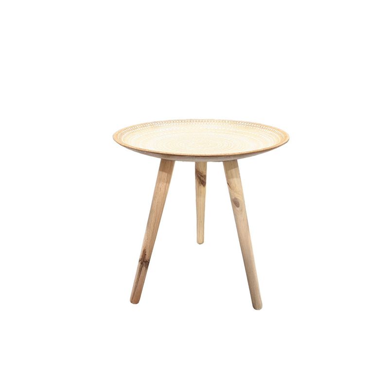 GENERICO - Mesa Lateral Dorada Puntos Mesa De Centro Decoración 40cm
