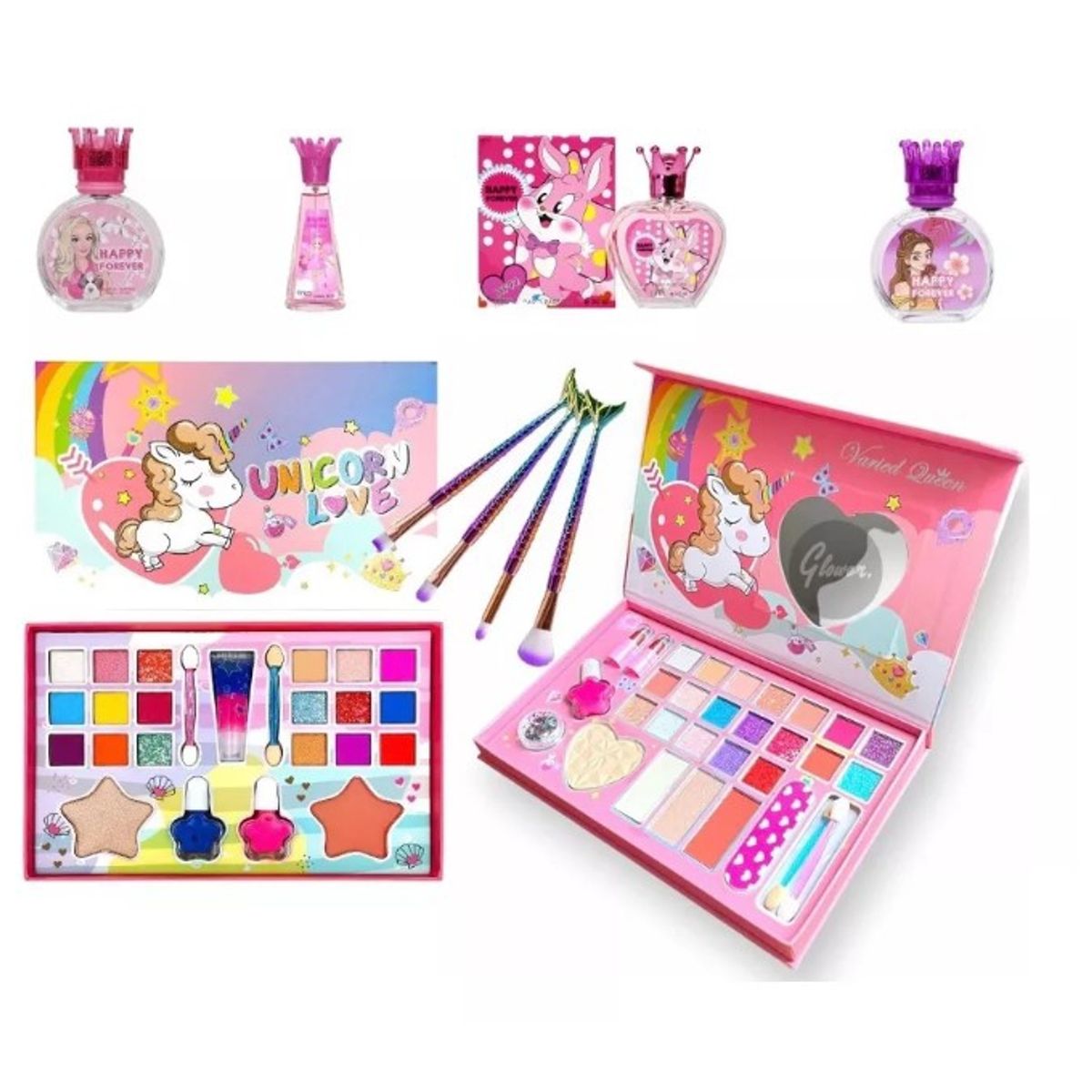 GENERICO - Maquillaje Infantil Niñas Maleta + Perfume + Set De Brochas