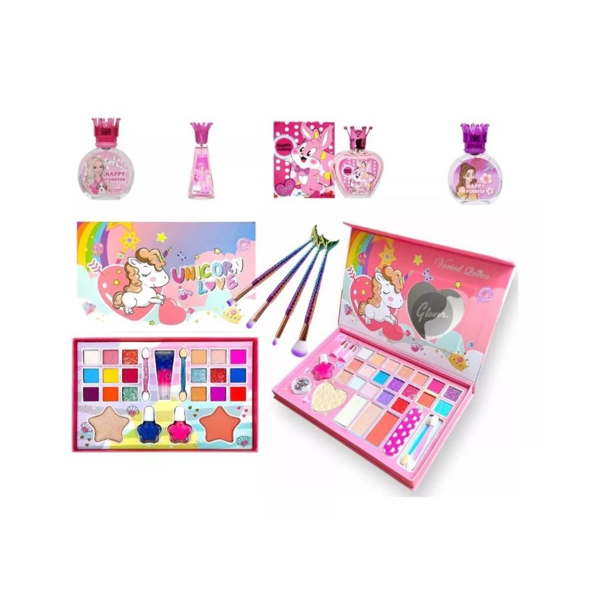 GENERICO - Maquillaje Infantil Niñas Maleta + Perfume + Set De Brochas